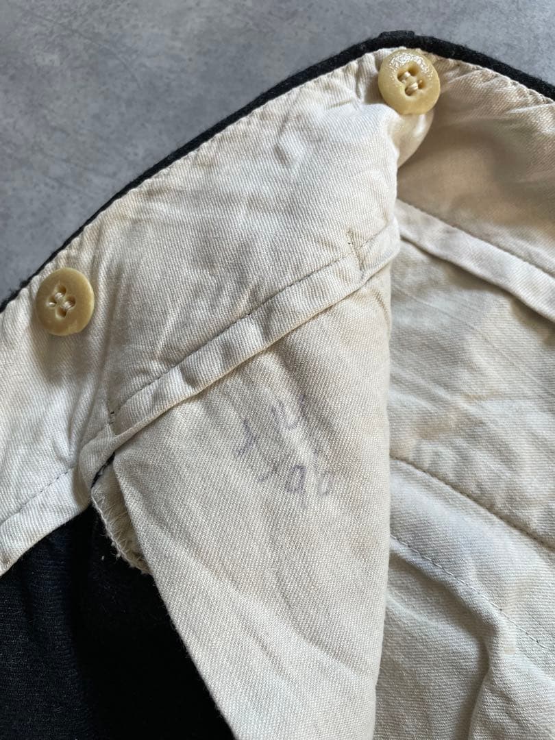 わ*い様 US製 40s ブラックウールスラックス コロゾボタン 50s 60s
