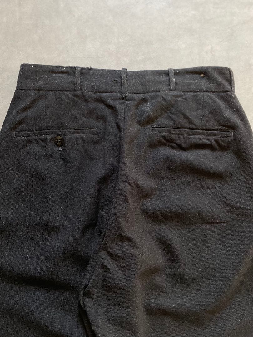 わ*い様 US製 40s ブラックウールスラックス コロゾボタン 50s 60s