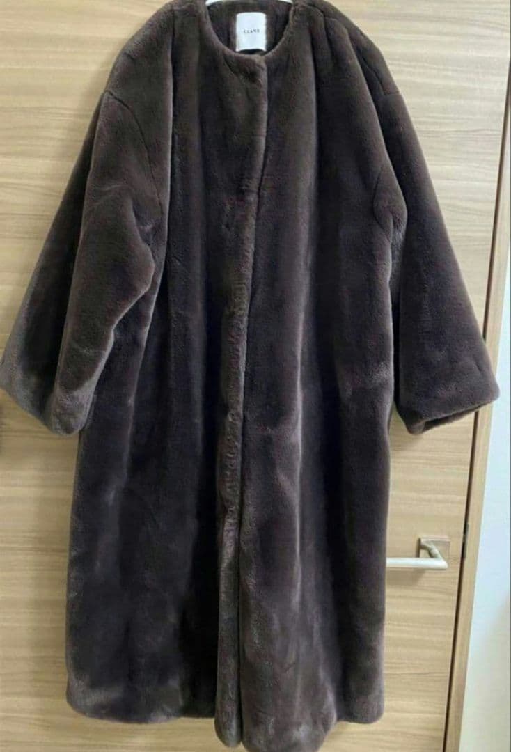 NO COLLAR LICO FUR COAT　CLANE