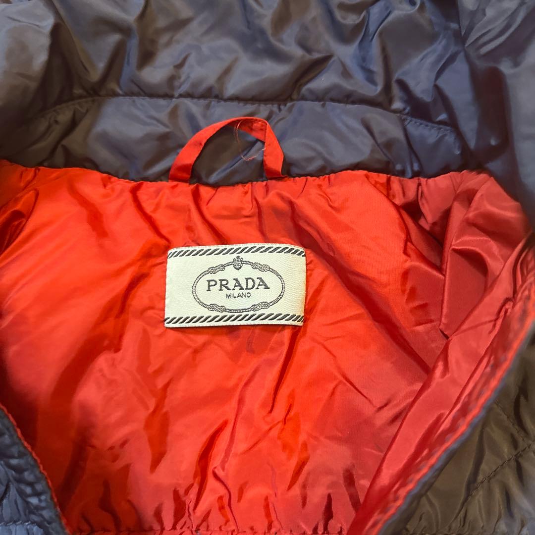 PRADA ネイビー レッド キルティングジャケット