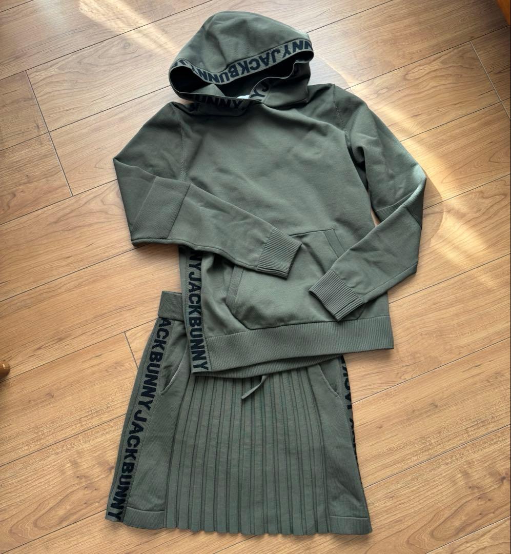 【JACKBUNNY 】フーディーとスカートセット カーキ