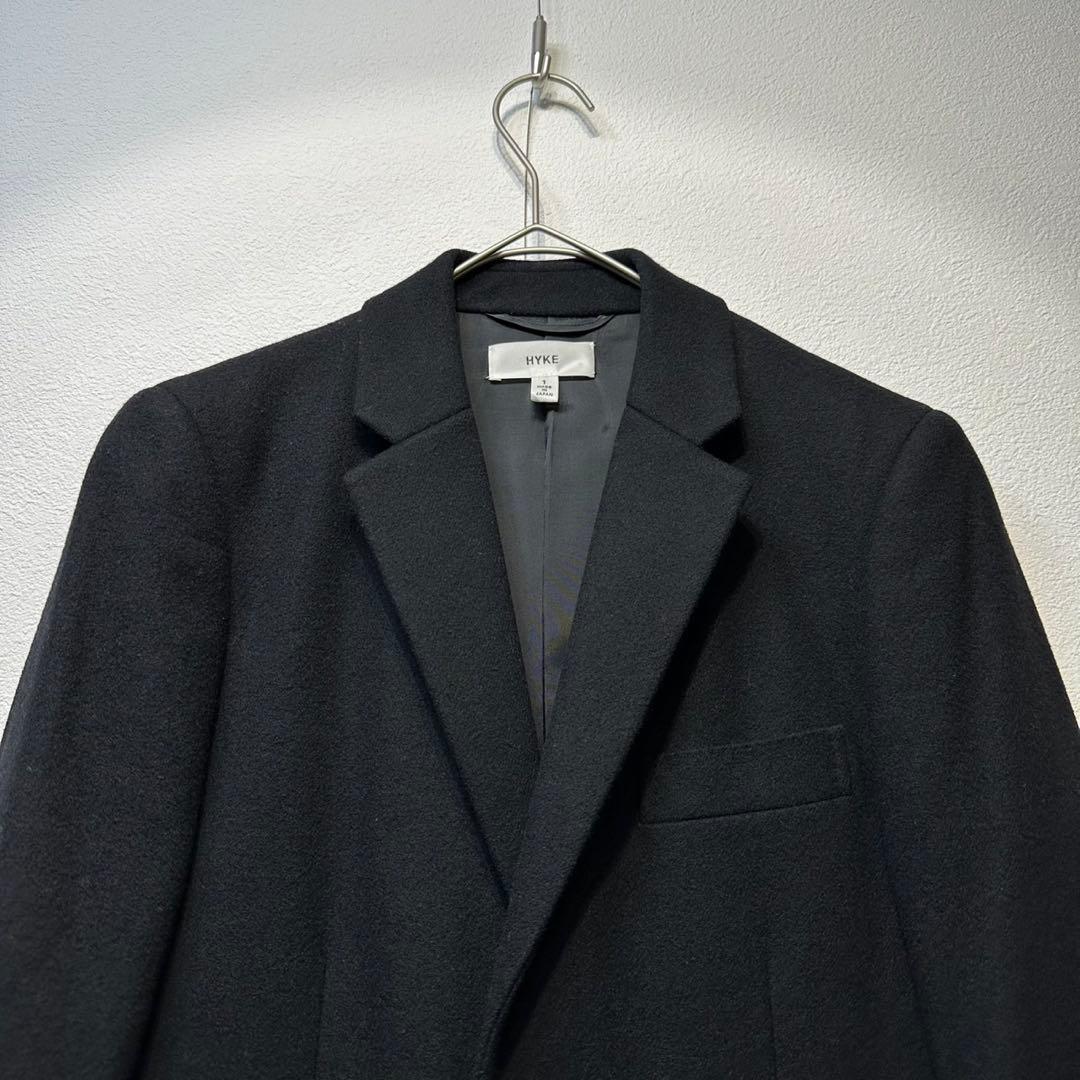 希少 HYKE 上質 ウール 3B デザイン ロング チェスターコート 1