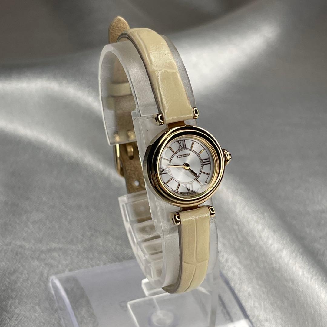 シチズン EG7082-07A エコドライブ レザーベルト 美品 稼動品
