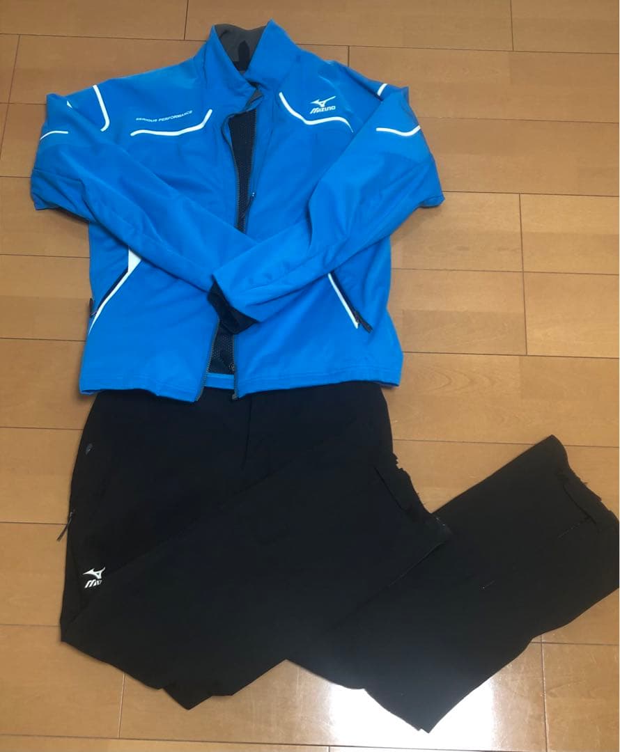 ミズノ MIZUNO スキーウェア セットアップ 青（上：XL 下：L）