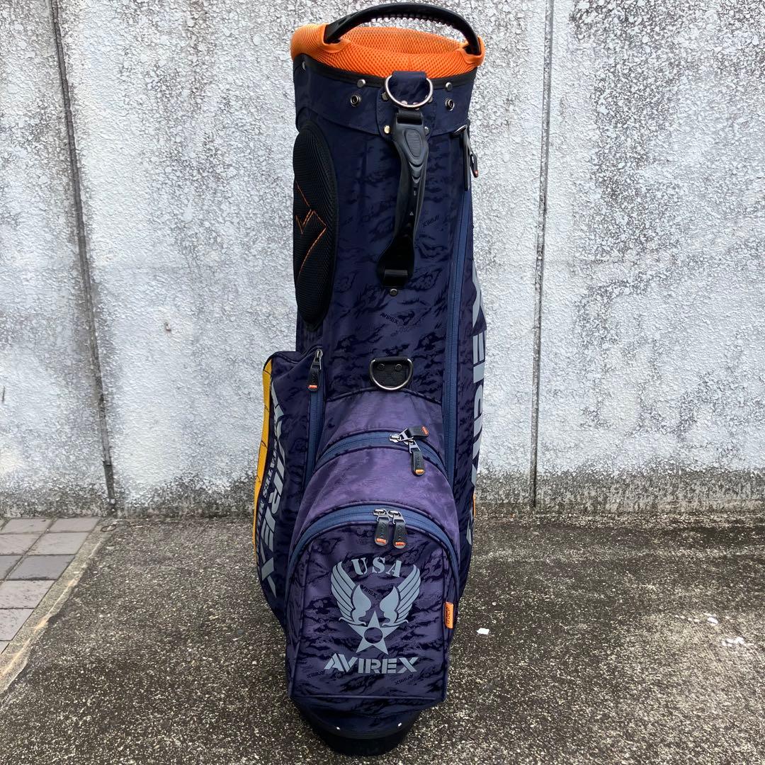 AVIREX ゴルフバッグ キャディバッグ　スタンド式　ネイビー
