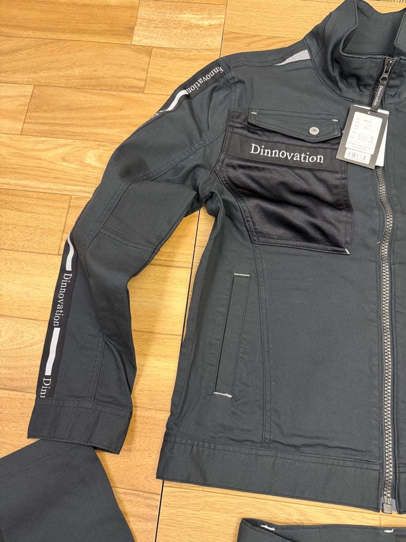 ディノベーション　作業服　上下セット　パンツ2本付き　スミクロ　M-L