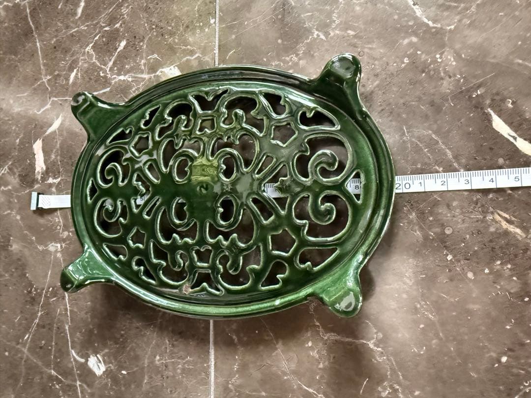 薪ストーブ　ジョンライト製スチーマー利用　トリベット　グリーンホウロウ仕上