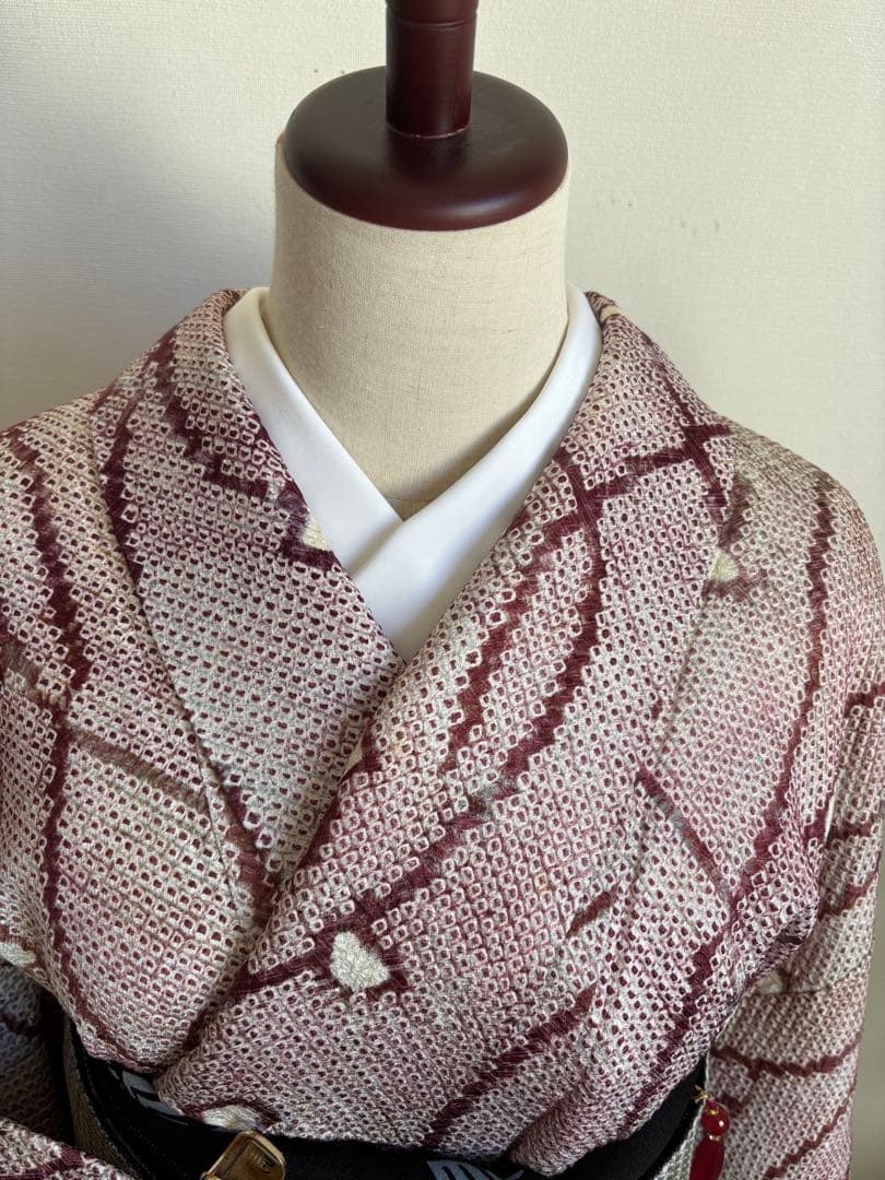 ❤️総絞り　疋田絞り唐草文様正絹トールサイズ　新品畳紙付き