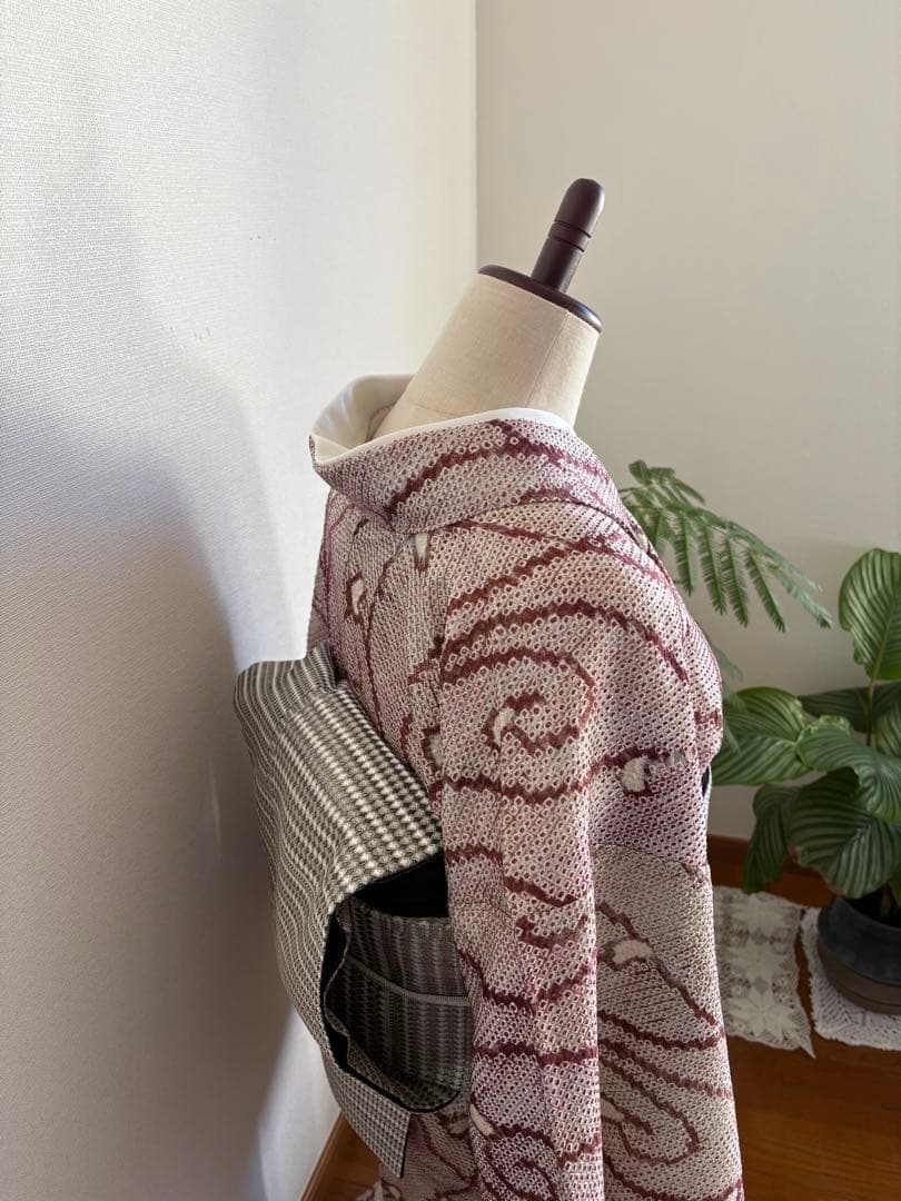 ❤️総絞り　疋田絞り唐草文様正絹トールサイズ　新品畳紙付き