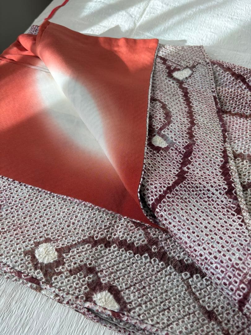 ❤️総絞り　疋田絞り唐草文様正絹トールサイズ　新品畳紙付き