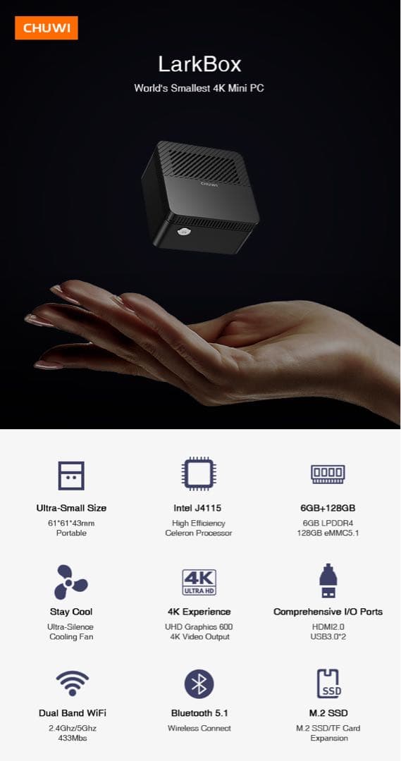 K*e様 CHUWI LarkBox Mini PC 増設SSD付