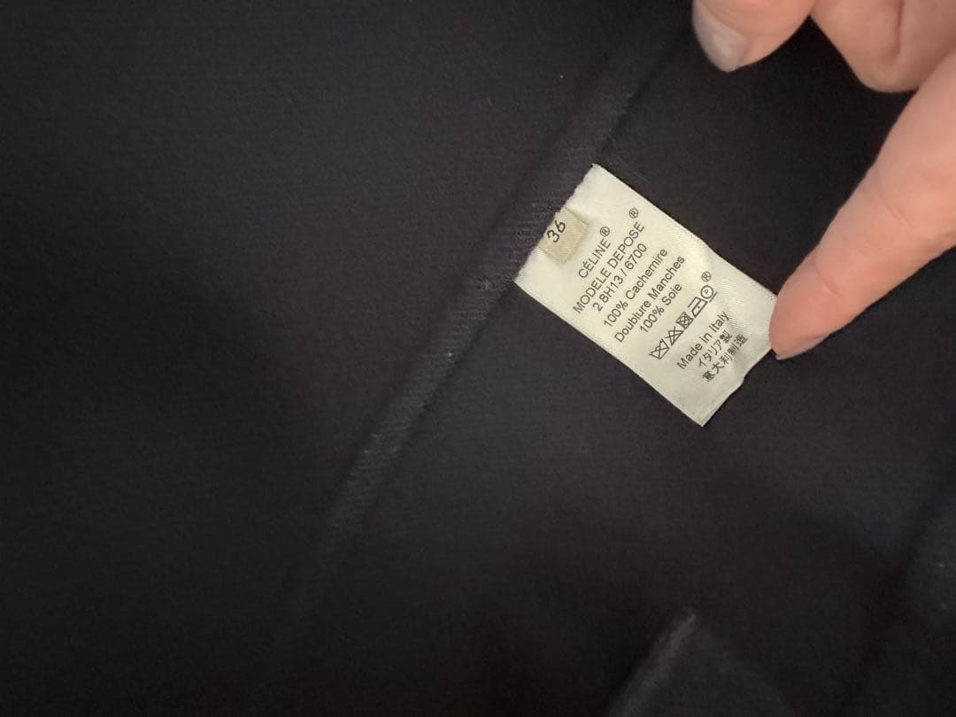 CELINE セリーヌ カシミヤ エッグクロンビー コート　サイズ36