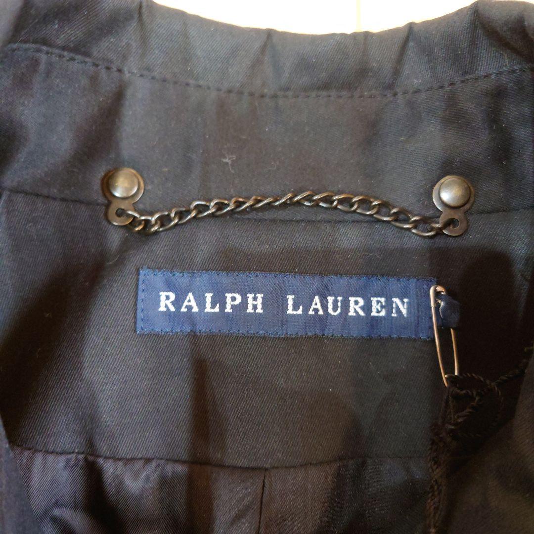 セール【新品】ラルフローレン　トレンチコート　7号　ブラック　定番　タグ付き