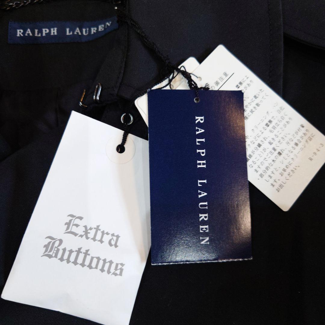 セール【新品】ラルフローレン　トレンチコート　7号　ブラック　定番　タグ付き