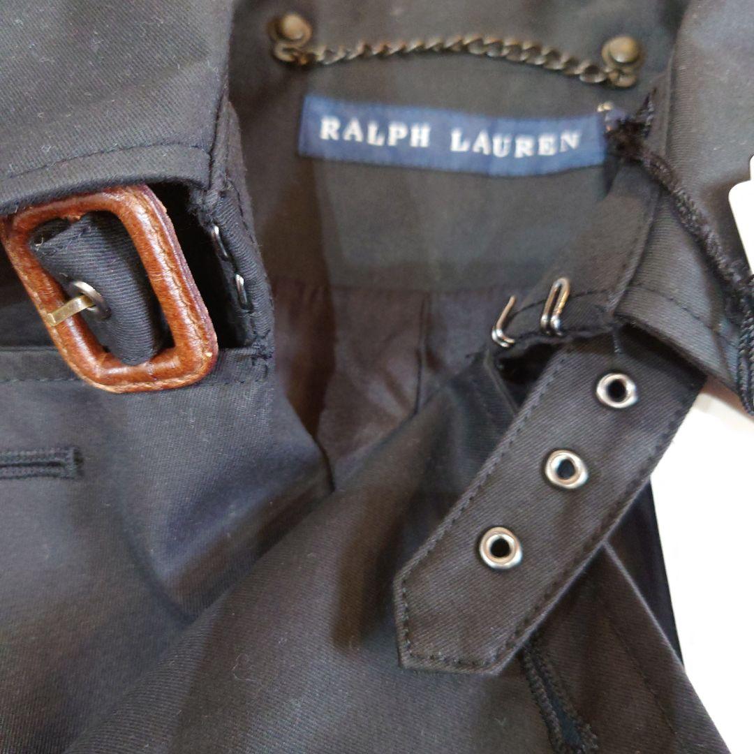 セール【新品】ラルフローレン　トレンチコート　7号　ブラック　定番　タグ付き