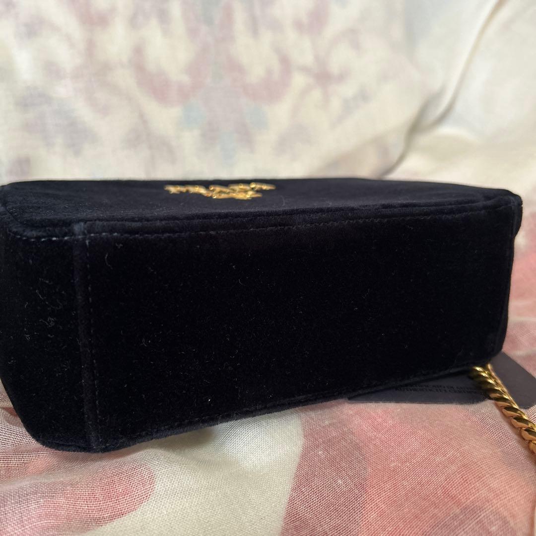 PRADA プラダ　チェーンショルダーバッグ ベルベット ベロア