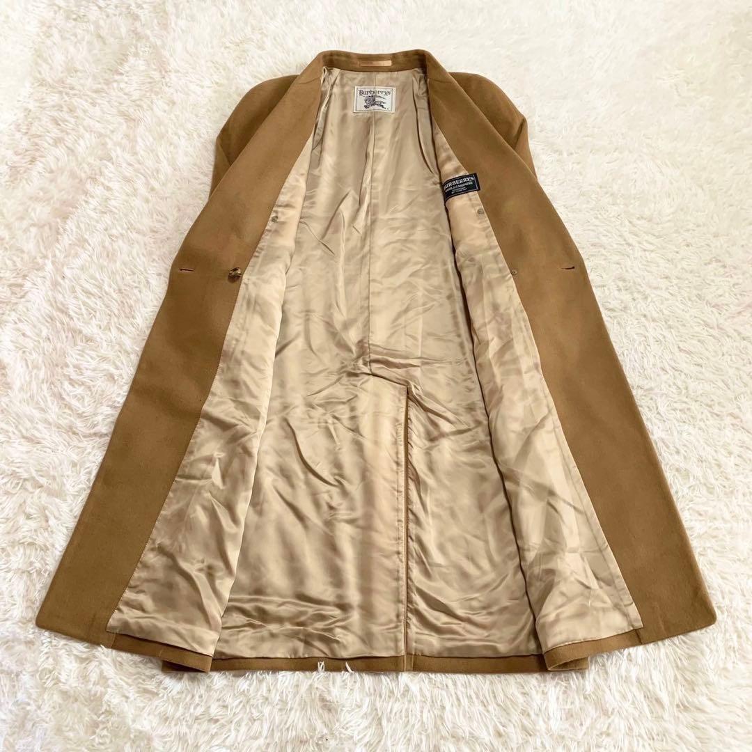 バーバリーズ　ウールカシミヤ　ダブルチェスターコート　ブラウン　レディース
