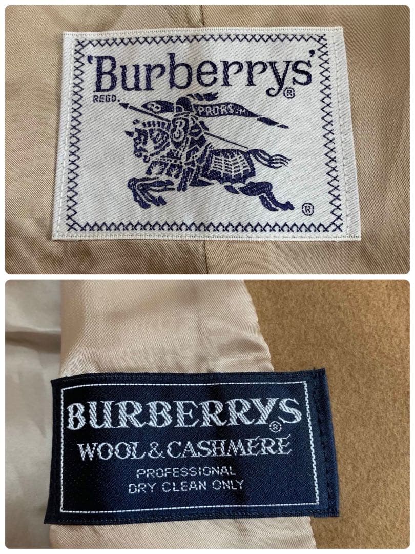 バーバリーズ　ウールカシミヤ　ダブルチェスターコート　ブラウン　レディース