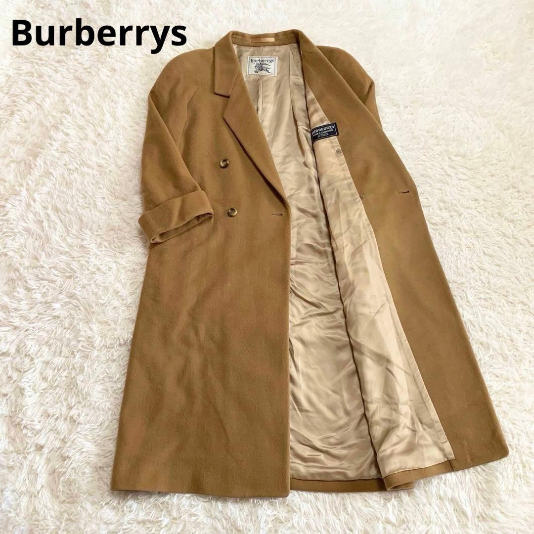 バーバリーズ　ウールカシミヤ　ダブルチェスターコート　ブラウン　レディース
