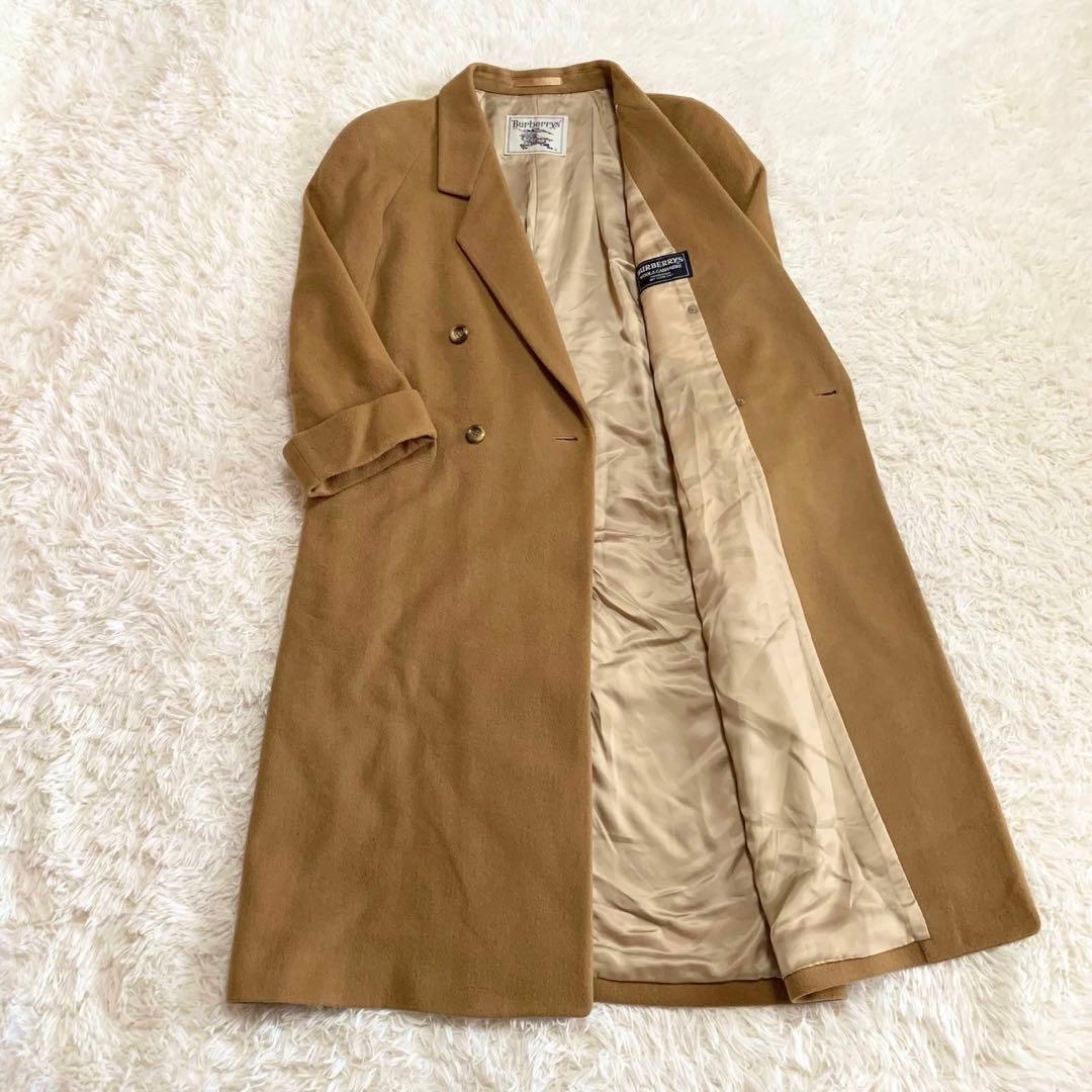 バーバリーズ　ウールカシミヤ　ダブルチェスターコート　ブラウン　レディース