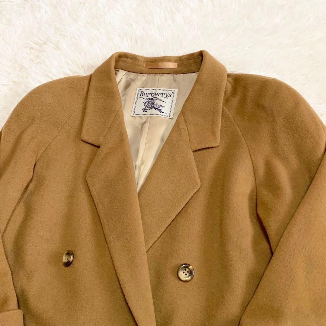 バーバリーズ　ウールカシミヤ　ダブルチェスターコート　ブラウン　レディース