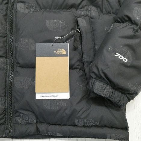 ザ ノースフェイス プリンテッド ヌプシ ダウンジャケット 160cm 黒