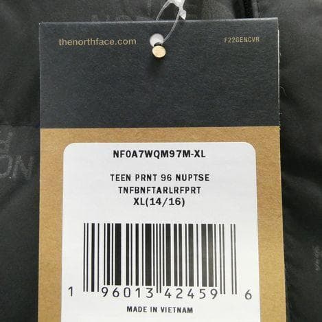 ザ ノースフェイス プリンテッド ヌプシ ダウンジャケット 160cm 黒