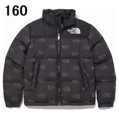 ザ ノースフェイス プリンテッド ヌプシ ダウンジャケット 160cm 黒