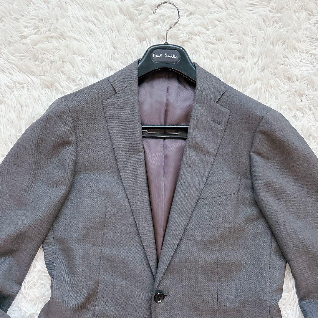 美品 リングジャケット スーツ テーラードジャケット SHIPS シルク グレー