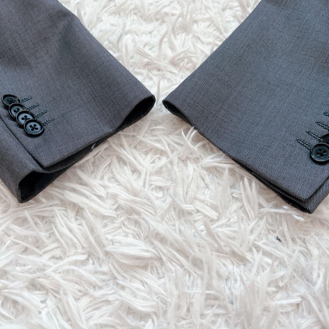 美品 リングジャケット スーツ テーラードジャケット SHIPS シルク グレー