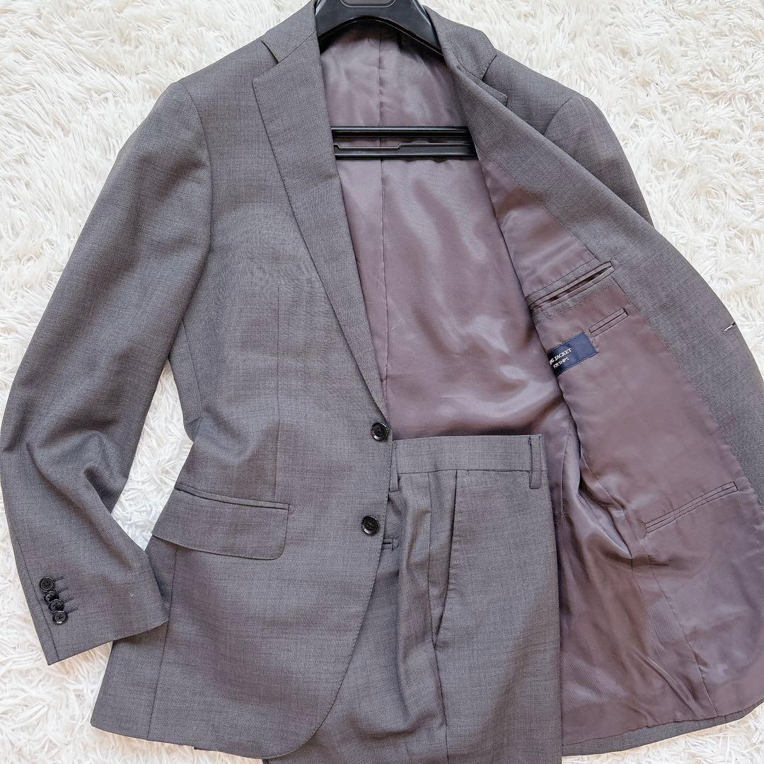 美品 リングジャケット スーツ テーラードジャケット SHIPS シルク グレー