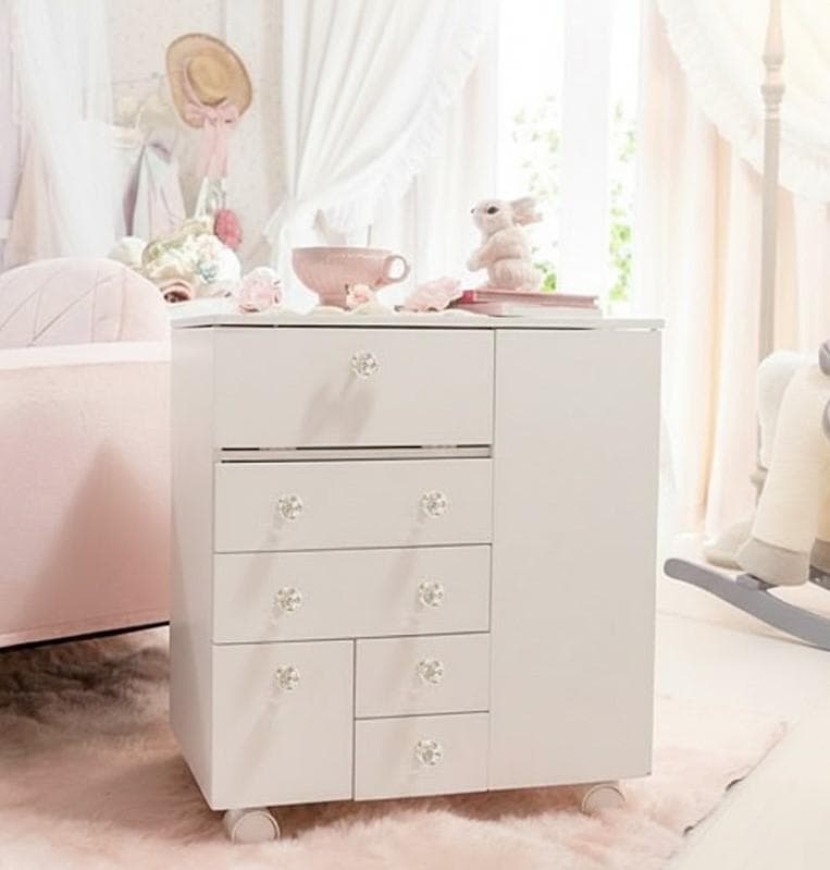 【新品】コスメワゴン　クリスタル調ハンドル ドレッサー　コスメ収納　アウトレット