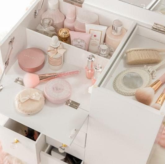 【新品】コスメワゴン　クリスタル調ハンドル ドレッサー　コスメ収納　アウトレット