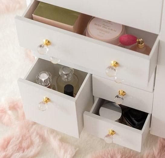 【新品】コスメワゴン　クリスタル調ハンドル ドレッサー　コスメ収納　アウトレット