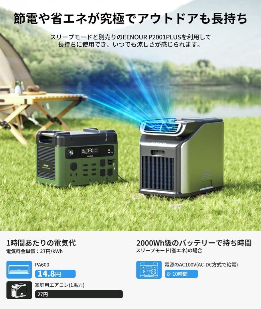 ❤️限定❤️EENOURポータブルエアコンPA600 1.758kW/6000Btu