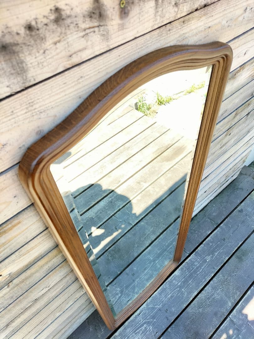 M♦ヴィンテージ 木製 ウォールミラー 木枠　壁掛け