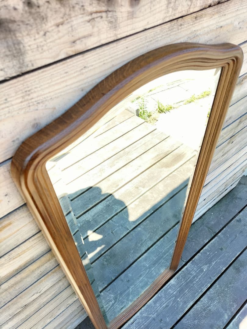 M♦ヴィンテージ 木製 ウォールミラー 木枠　壁掛け