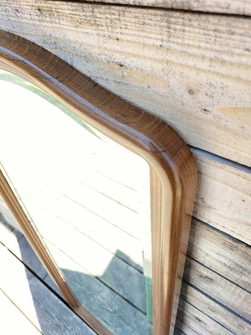 M♦ヴィンテージ 木製 ウォールミラー 木枠　壁掛け