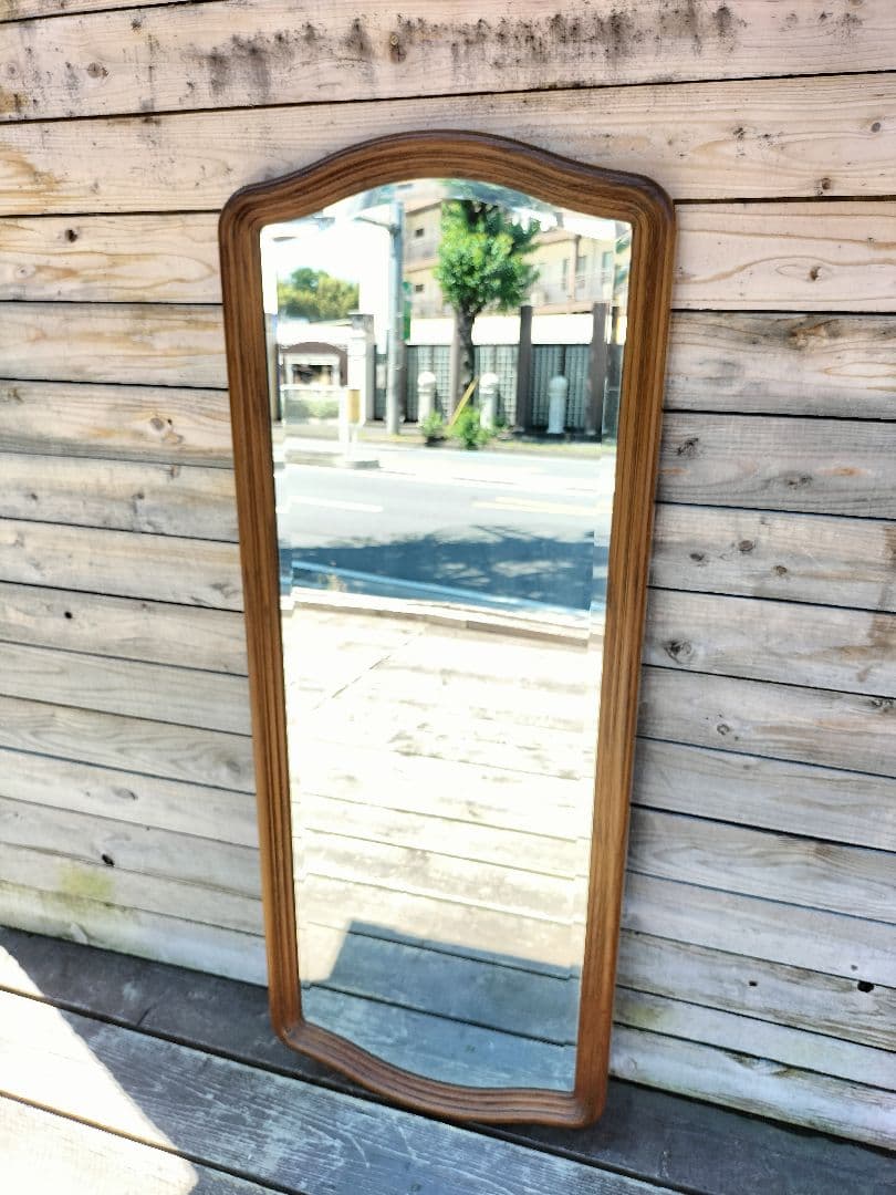 M♦ヴィンテージ 木製 ウォールミラー 木枠　壁掛け