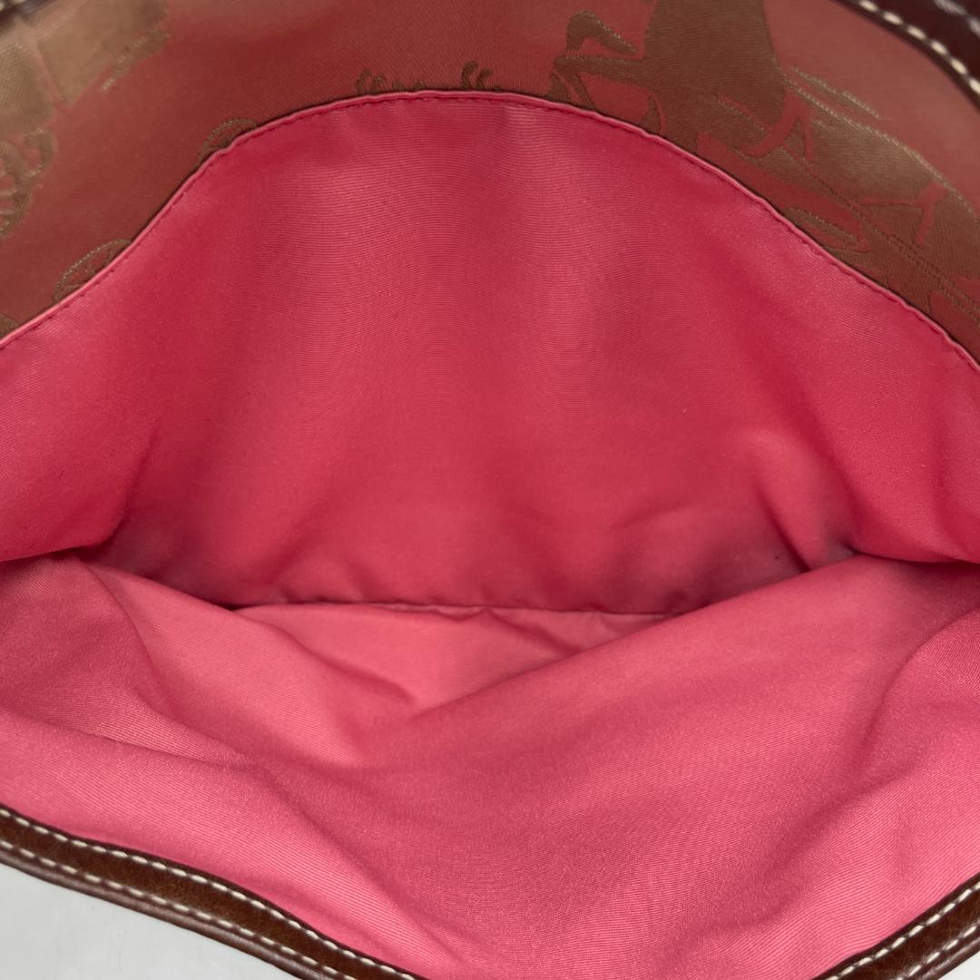 良品 COACH トートバッグ キャンバス ブラウン 馬車柄 肩掛け