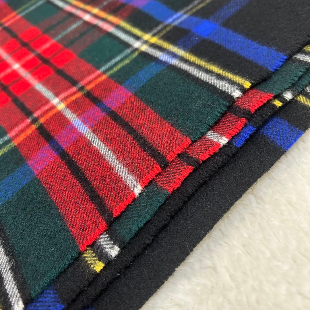 【極美品】ジョンストンズオブエルガン カシミヤ100% 大判ストール チェック