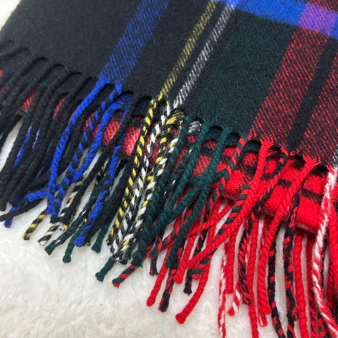 【極美品】ジョンストンズオブエルガン カシミヤ100% 大判ストール チェック