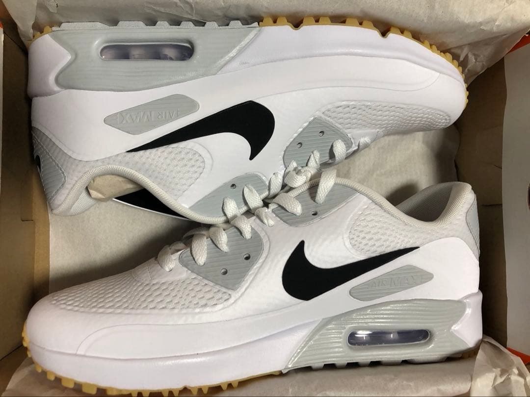 新品 26.5cm ナイキ エアマックス 90 G ゴルフシューズ 白 黒タグ