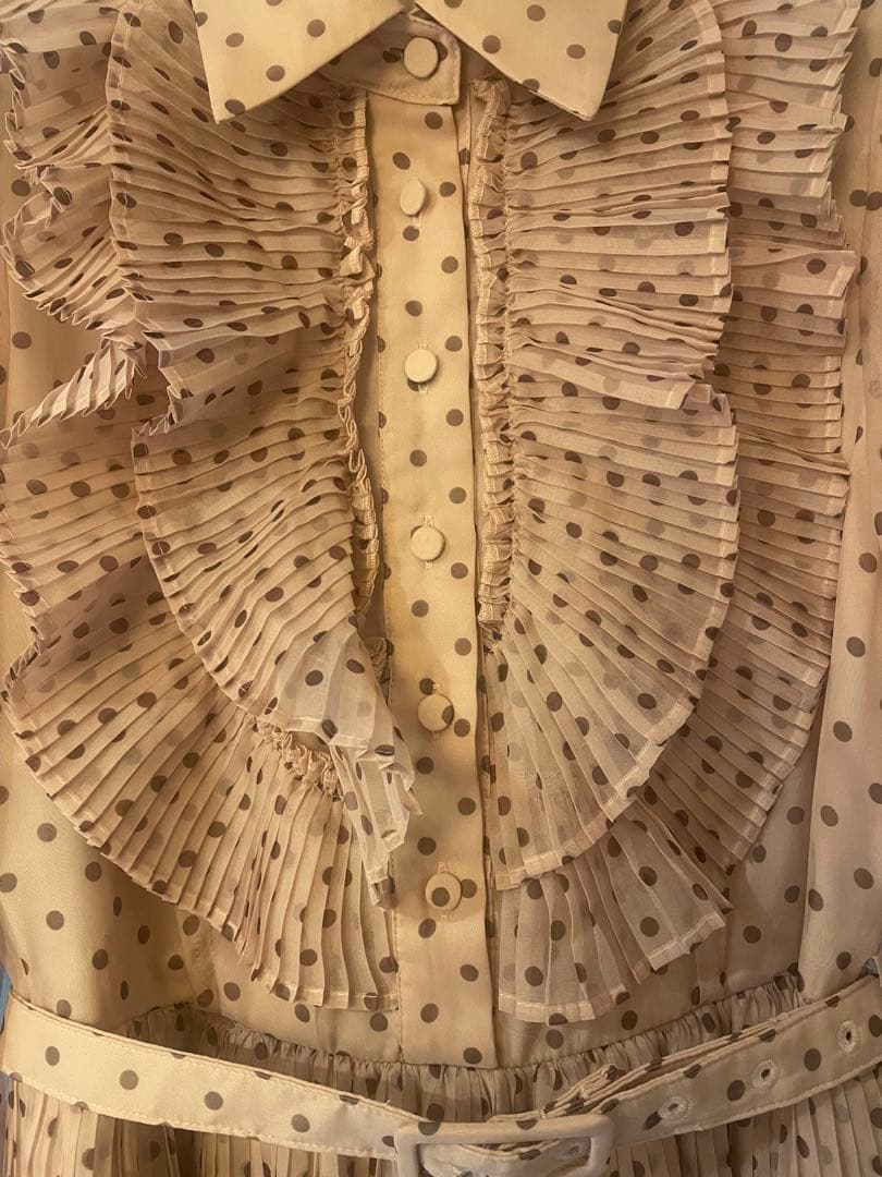 ERADIE シフォンドットプリーツワンピース