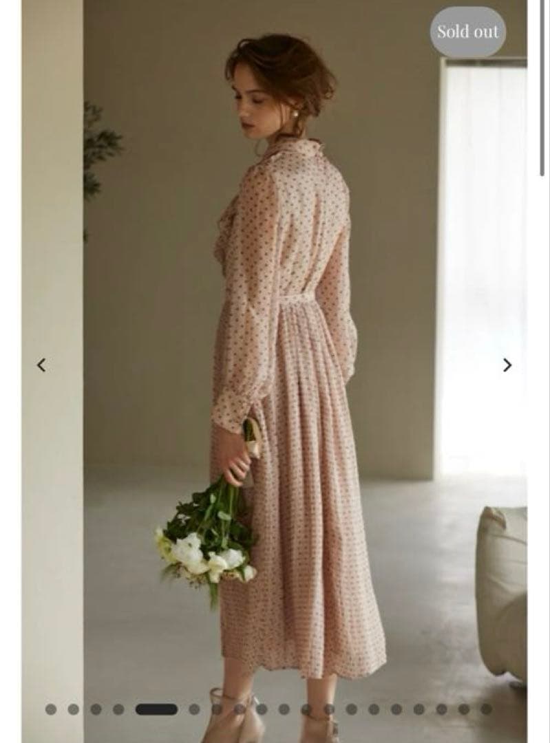 ERADIE シフォンドットプリーツワンピース