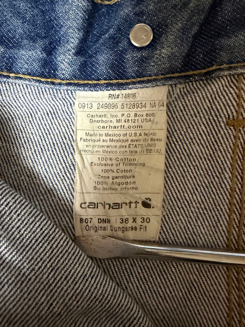 W38xL30 カーハート デニムペインターパンツ ダブルニー メキシコ製 ④