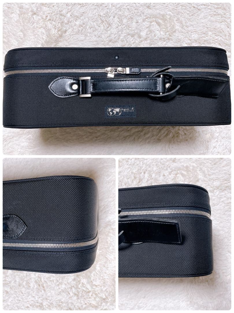 美品　アニエスベーボヤージュ　アタッシュケース　ロゴ　ブラック　チャーム