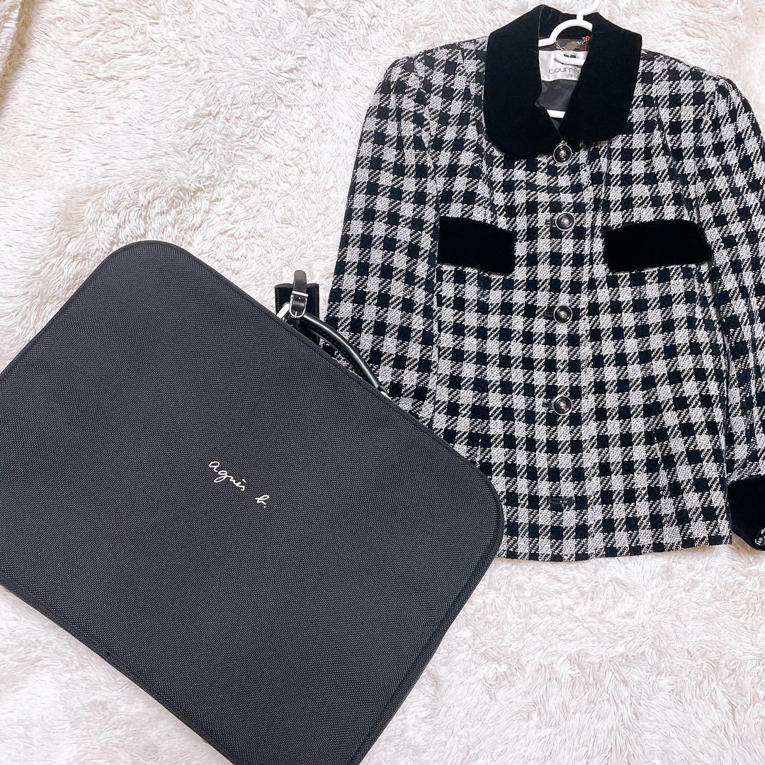 美品　アニエスベーボヤージュ　アタッシュケース　ロゴ　ブラック　チャーム