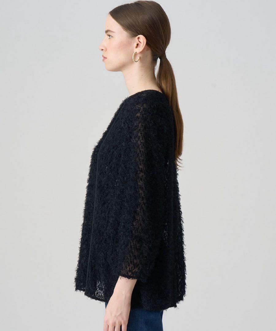 アナイ　カットジャガードフレアブラウス　トップス　ブラウス