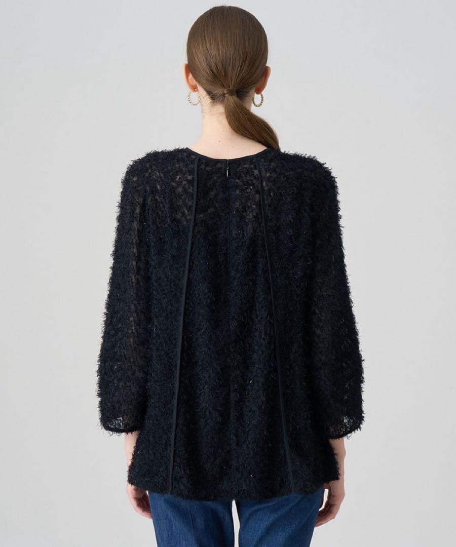 アナイ　カットジャガードフレアブラウス　トップス　ブラウス